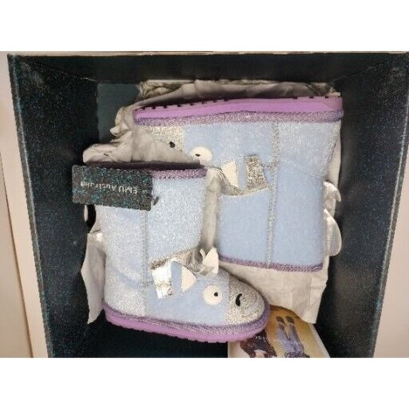 NEW EMU Australia Unicorn Blue Kids Size 8 Boots NIB - Picture 1 of 8